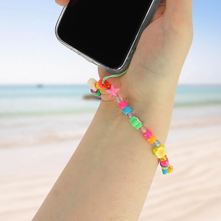 Avis Avizar Bijou de Téléphone Bracelet à Perles et Étoiles Collection Summer Multicolore