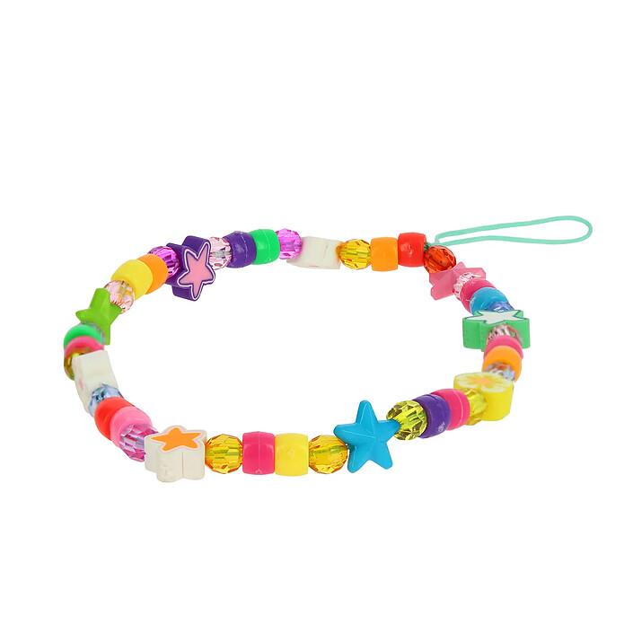 Avizar Bijou de Téléphone Bracelet à Perles et Étoiles Collection Summer Multicolore