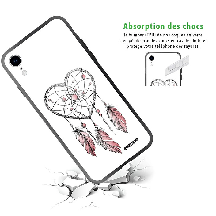 Avis Evetane Coque en verre trempé iPhone Xr Attrape coeur .