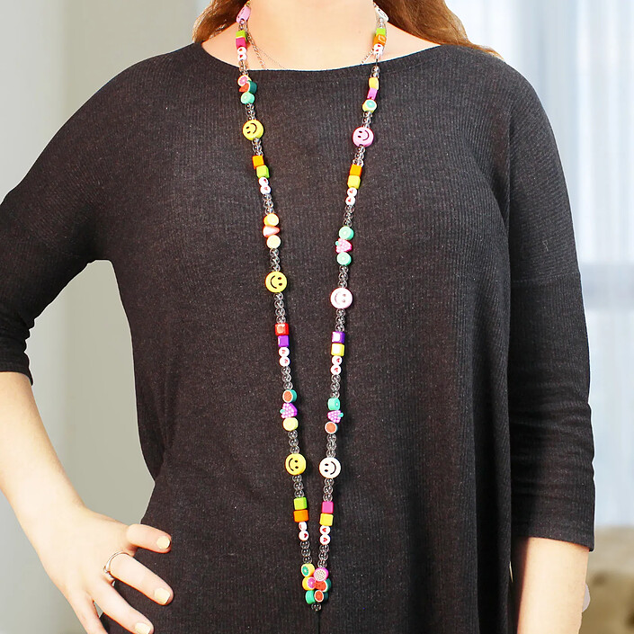 Avis Avizar Bijou de Téléphone Collier Smiley et Fruits 110cm Collection Smile