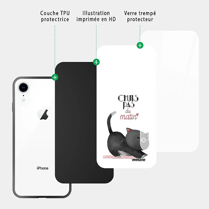 Acheter Evetane Coque en verre trempé iPhone Xr Chuis pas du matin .