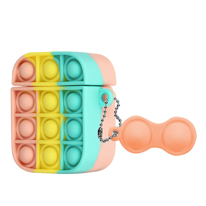 Avizar Coque pour Apple Airpods Conception 2 Parties Silicone Bubble Pop Multicolore