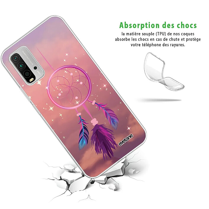 Avis Evetane Coque Xiaomi Redmi 9T 360 intégrale transparente Motif Attrape rêve rose Tendance .