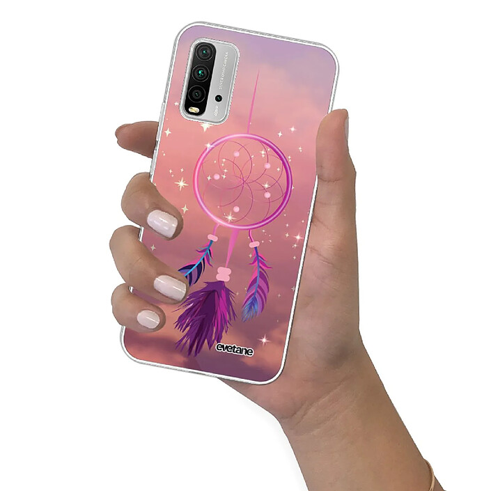 Evetane Coque Xiaomi Redmi 9T 360 intégrale transparente Motif Attrape rêve rose Tendance . pas cher