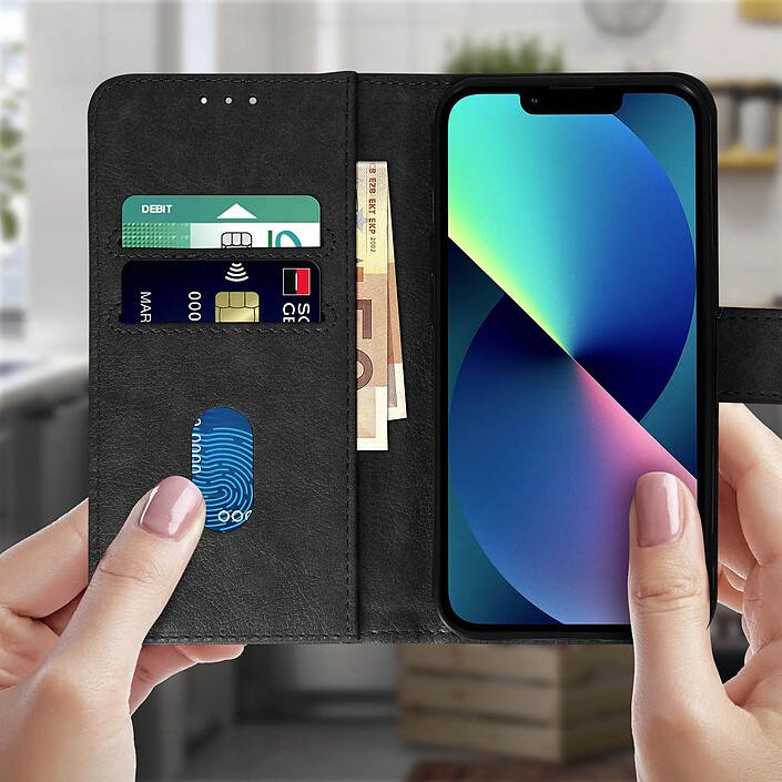 Avis Avizar Housse Apple iPhone 13 Mini Clapet Portefeuille Fonction Support vidéo noir