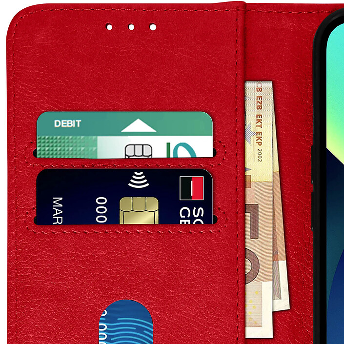 Avizar Housse Apple iPhone 13 Clapet Portefeuille Fonction Support vidéo rouge pas cher