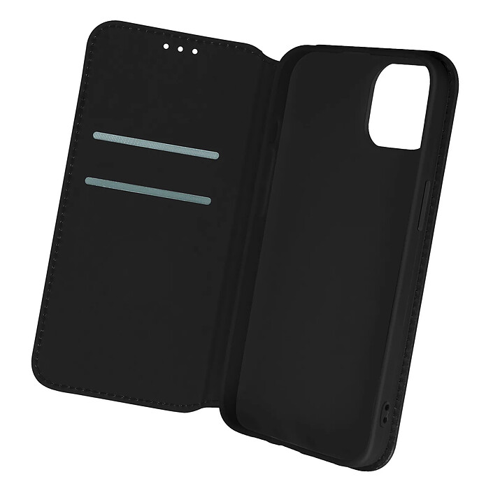 Avizar Étui pour iPhone 13 Mini Clapet Portefeuille Fonction Support Vidéo Noir