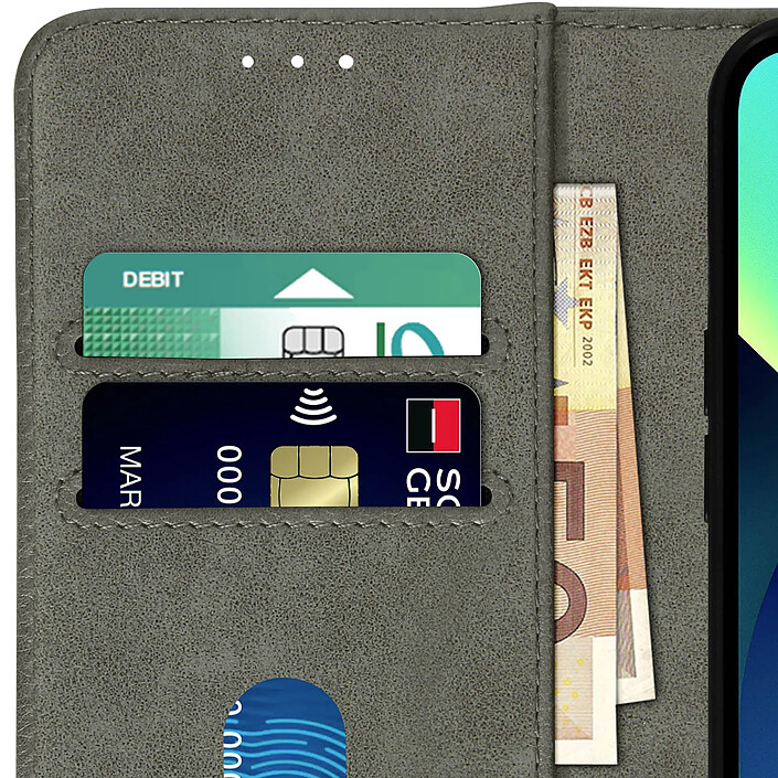 Avizar Étui pour Apple iPhone 13 Clapet Portefeuille Fonction Support Vidéo Gris pas cher