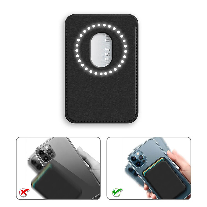Avis Avizar Porte Carte MagSafe pour iPhone 12 et 13 et 13 Revêtement en Cuir Magnétique Noir