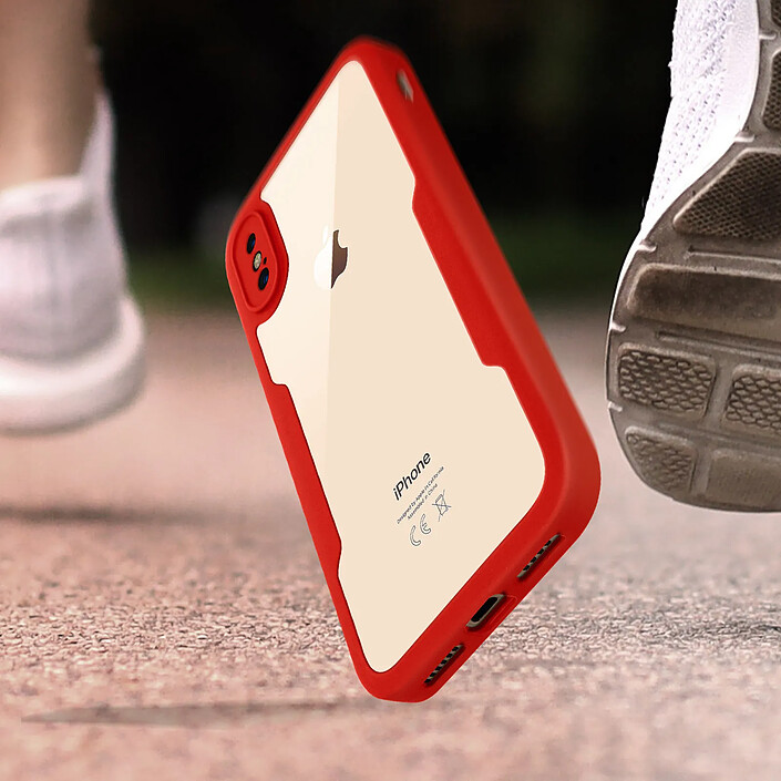 Acheter Avizar Coque 360° pour iPhone XS Max Dos Rigide Protection Écran Souple Contour rouge