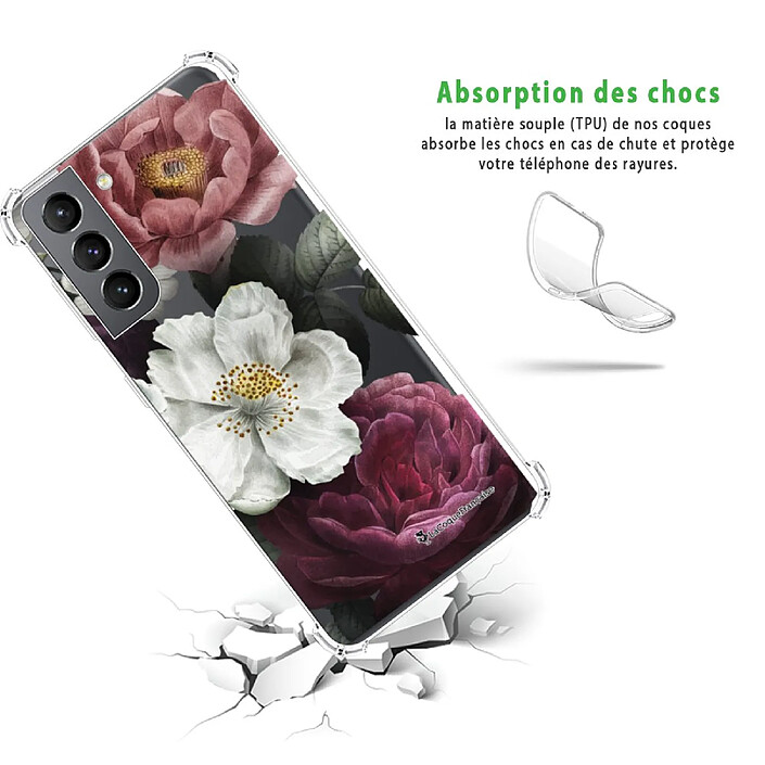 Avis LaCoqueFrançaise Coque Samsung Galaxy S21 5G anti-choc souple angles renforcés transparente Motif Fleurs roses .