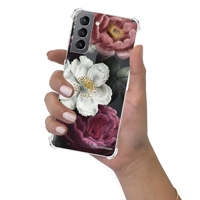 LaCoqueFrançaise Coque Samsung Galaxy S21 5G anti-choc souple angles renforcés transparente Motif Fleurs roses . pas cher
