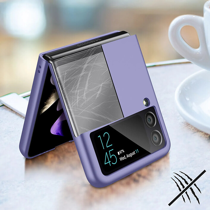 Avizar Coque pour Samsung Galaxy Z Flip 3 en 2 Parties Rigide Bande Antidérapante pas cher