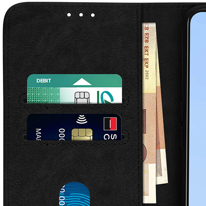 Avizar Housse Oppo A16 et A16s Clapet Portefeuille Fonction Support vidéo noir pas cher