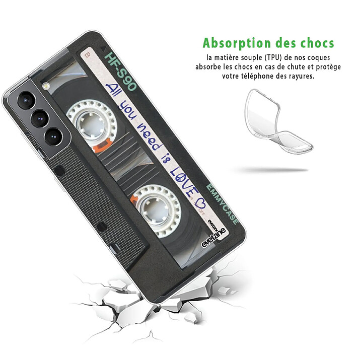 Avis Evetane Coque Samsung Galaxy S21 5G 360 intégrale transparente Motif Cassette Tendance .