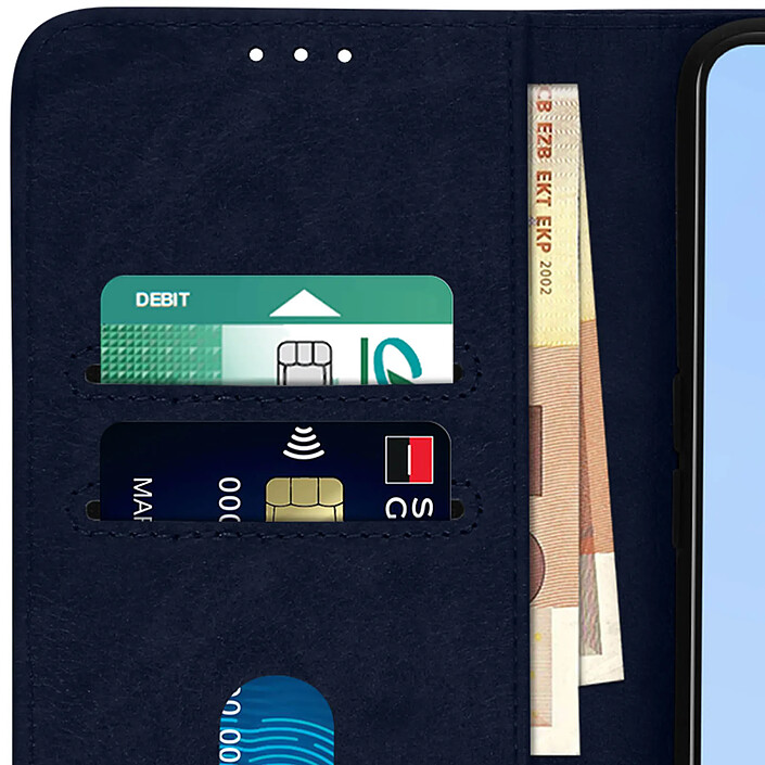 Avizar Housse Oppo A16 et A16s Clapet Portefeuille Fonction Support vidéo bleu nuit pas cher