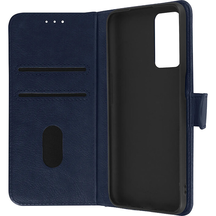 Avizar Housse Oppo A16 et A16s Clapet Portefeuille Fonction Support vidéo bleu nuit