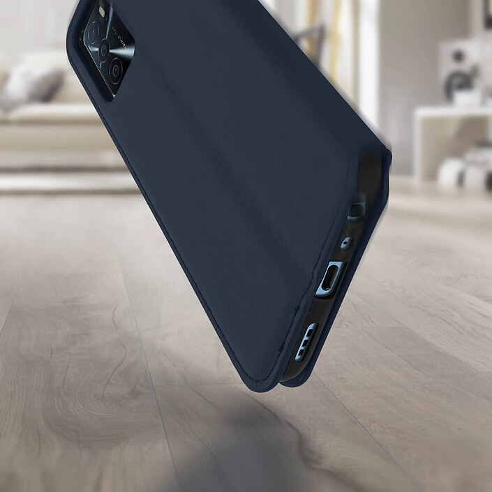 Avizar Étui Oppo A16 et Oppo A16s Clapet Portefeuille Fonction Support Vidéo Bleu Nuit pas cher