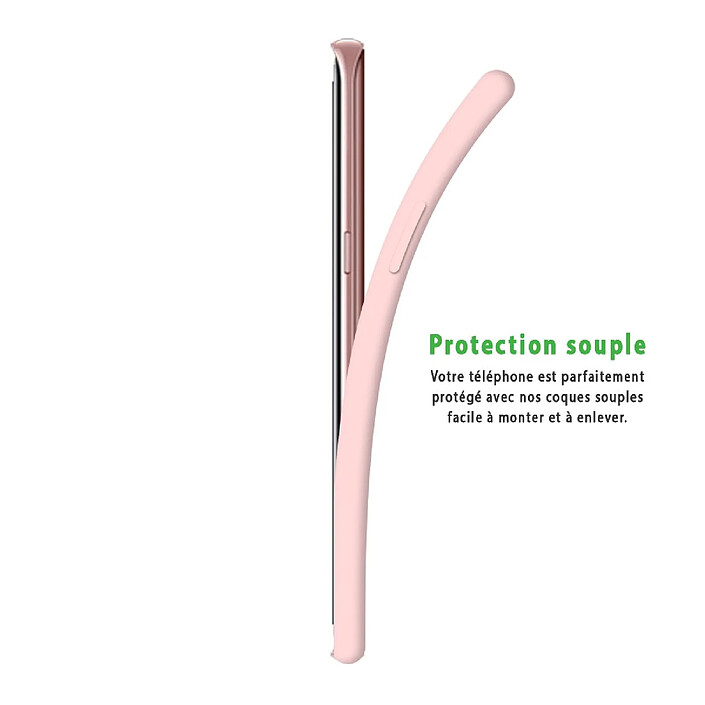 Acheter LaCoqueFrançaise Coque Samsung Galaxy S8 Silicone Liquide Douce rose pâle Fleurs vert d'eau .