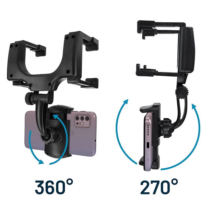 Avizar Support Voiture Smartphone Fixation sur Rétroviseur Rotatif à 360° pas cher