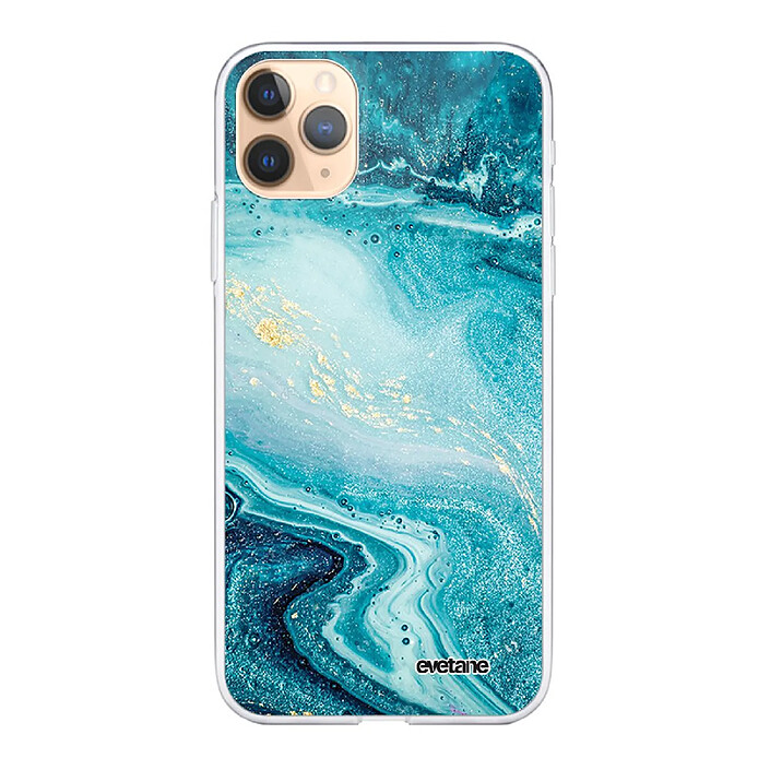 Evetane Coque iPhone 11 Pro Max 360 intégrale transparente Motif Bleu Nacré Marbre Tendance .