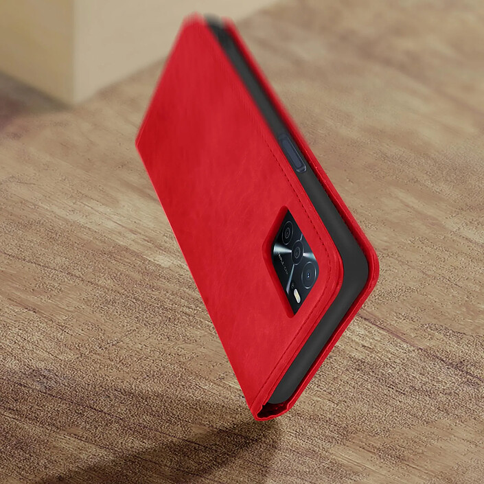 Avis Avizar Étui Oppo A16 et A16s Folio Portefeuille Fonction Support Vidéo rouge