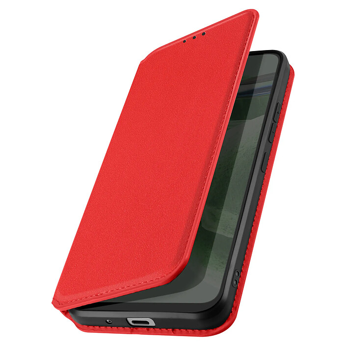 Avizar Étui pour Samsung Galaxy A03s Porte-carte Support Vidéo Clapet Magnétique Rouge