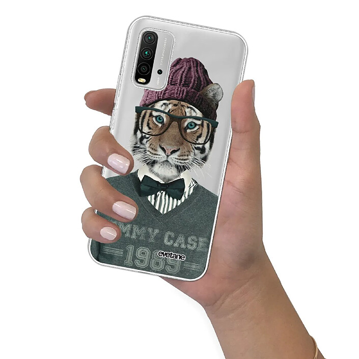 Evetane Coque Xiaomi Redmi 9T 360 intégrale transparente Motif Tigre Fashion Tendance . pas cher