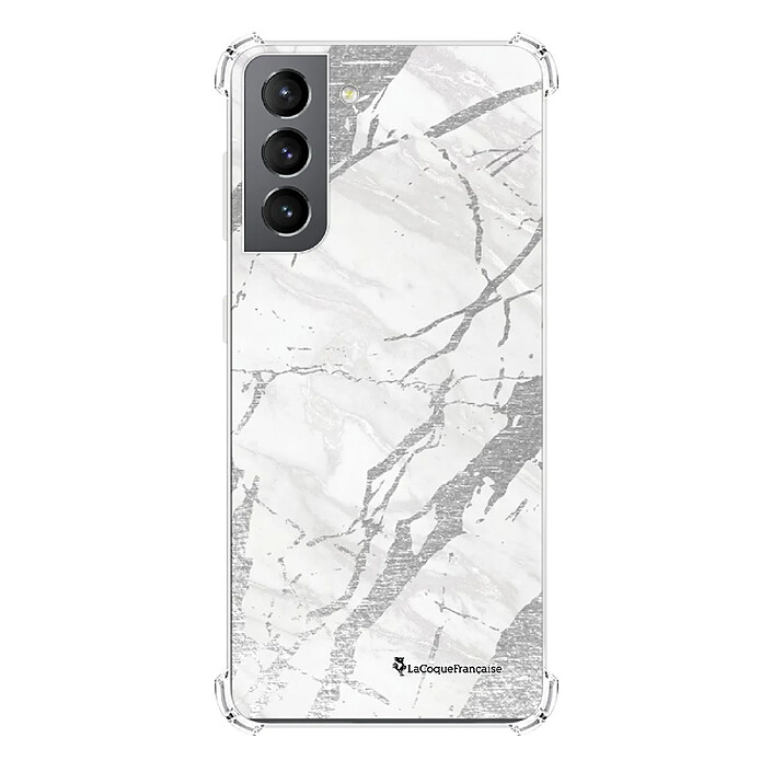 LaCoqueFrançaise Coque Samsung Galaxy S21 5G anti-choc souple angles renforcés transparente Motif Marbre gris .