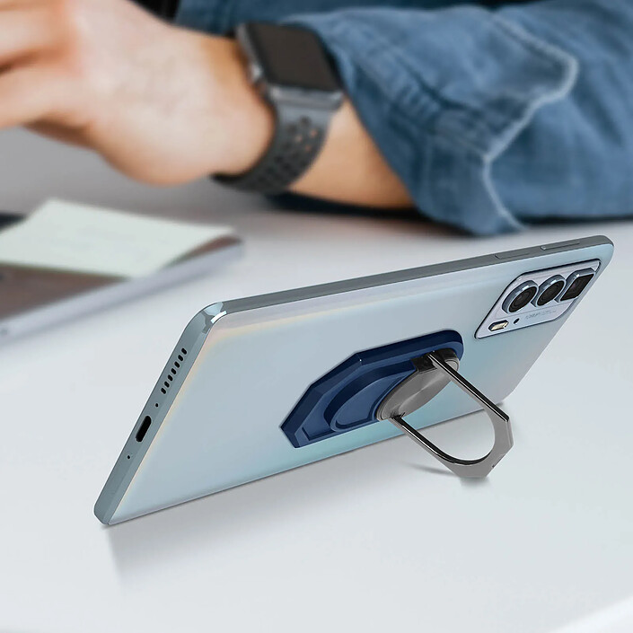 Avizar Bague De Support Smartphone Magnétique Et Rotatif Bleu nuit pas cher
