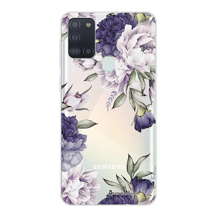 LaCoqueFrançaise Coque Samsung Galaxy A21S 360 intégrale transparente Motif Pivoines Violettes Tendance .