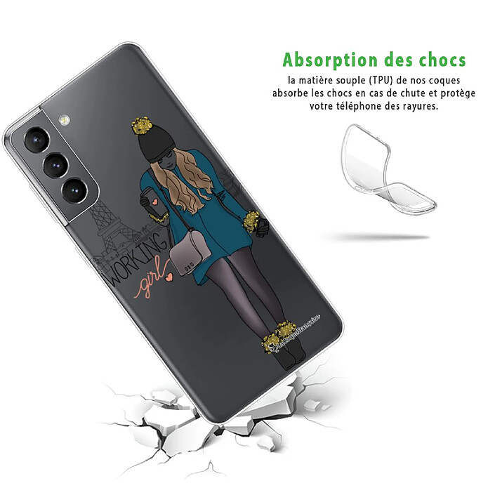 Avis LaCoqueFrançaise Coque Samsung Galaxy S21 5G 360 intégrale transparente Motif Working girl Tendance .