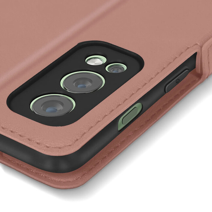 Avizar Étui pour OnePlus Nord 2 Porte-cartes Support vidéo Double Languette Rose champagne pas cher