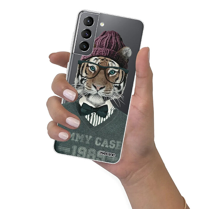 Evetane Coque Samsung Galaxy S21 5G 360 intégrale transparente Motif Tigre Fashion Tendance . pas cher