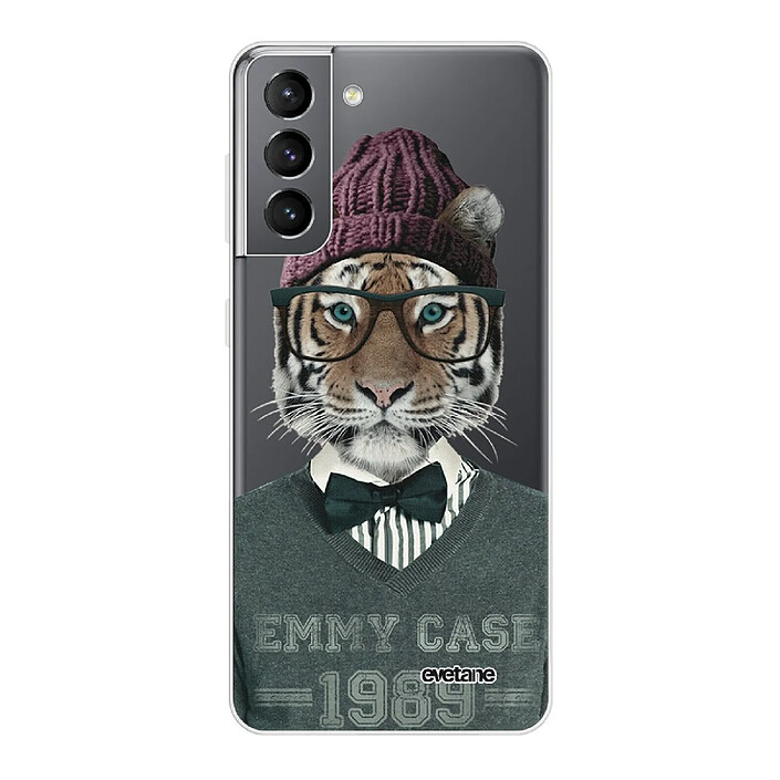 Evetane Coque Samsung Galaxy S21 5G 360 intégrale transparente Motif Tigre Fashion Tendance .