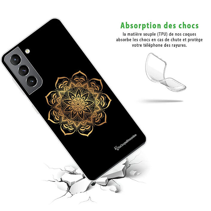 Avis LaCoqueFrançaise Coque Samsung Galaxy S21 5G 360 intégrale transparente Motif Mandala Or Tendance .