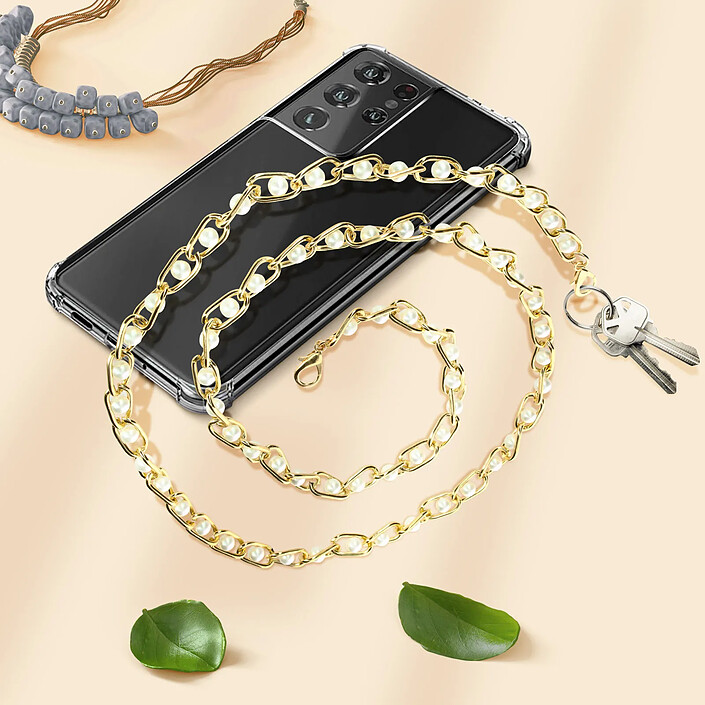 Avis Avizar Bijou de Téléphone Chaîne Maille Perles Solide et Résistante 110cm