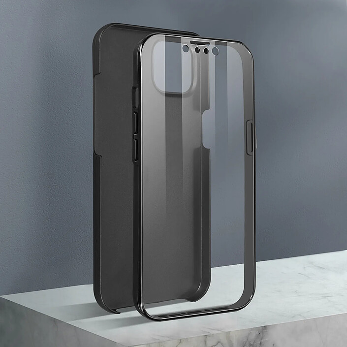 Avizar Coque iPhone 13 Mini Arrière Rigide et Avant Souple Noir pas cher