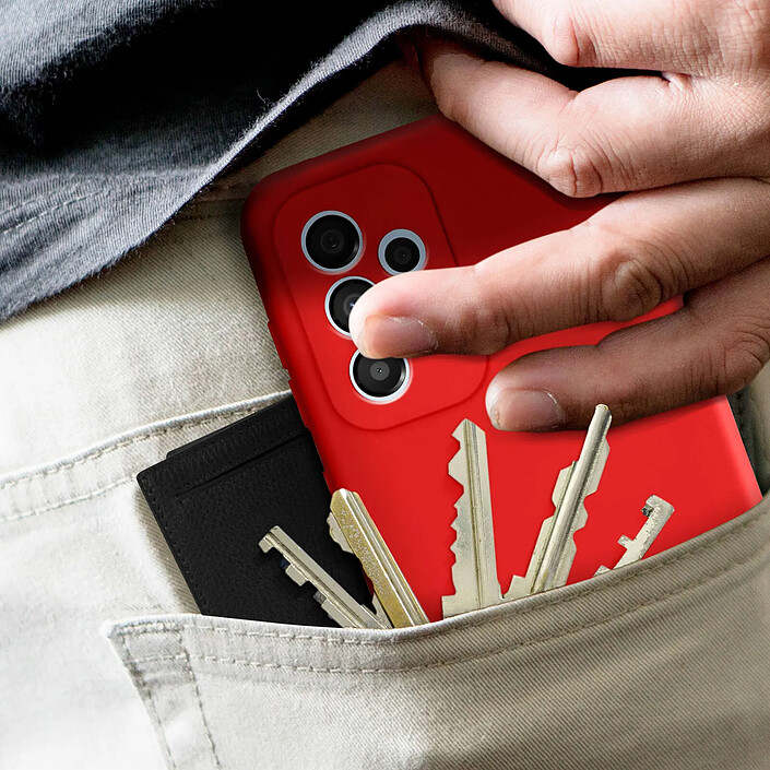 Avizar Coque Soft Touch pour Galaxy A33 5G en Silicone Semi-rigide Antidérapant Rouge pas cher