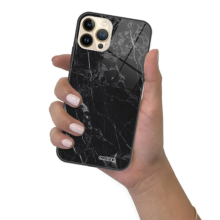 Evetane Coque iPhone 13 Pro Coque Soft Touch Glossy Marbre noir Design pas cher