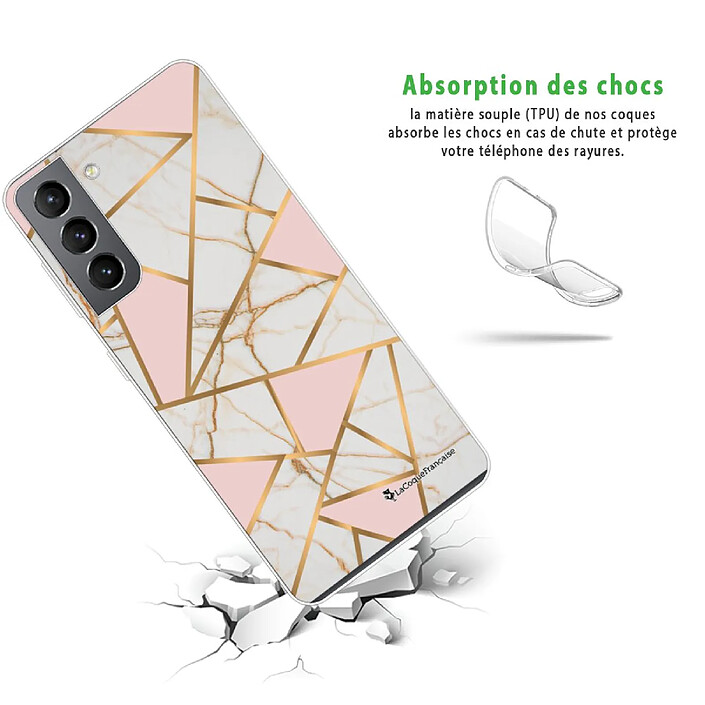 Avis LaCoqueFrançaise Coque Samsung Galaxy S21 5G 360 intégrale transparente Motif Marbre Rose Tendance .