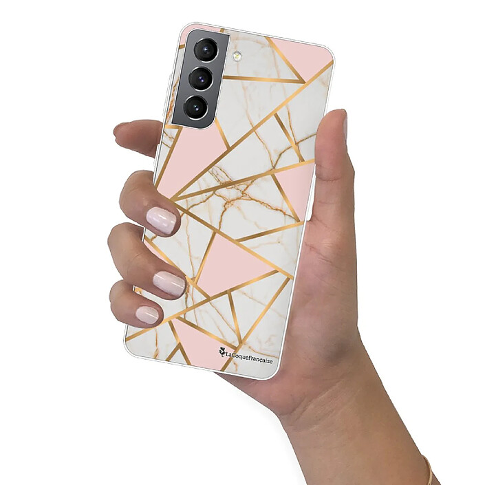 LaCoqueFrançaise Coque Samsung Galaxy S21 5G 360 intégrale transparente Motif Marbre Rose Tendance . pas cher