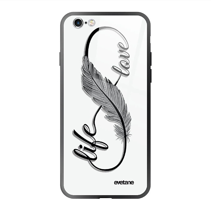 Evetane Coque en verre trempé iPhone 6 Plus / 6S Plus Love Life .
