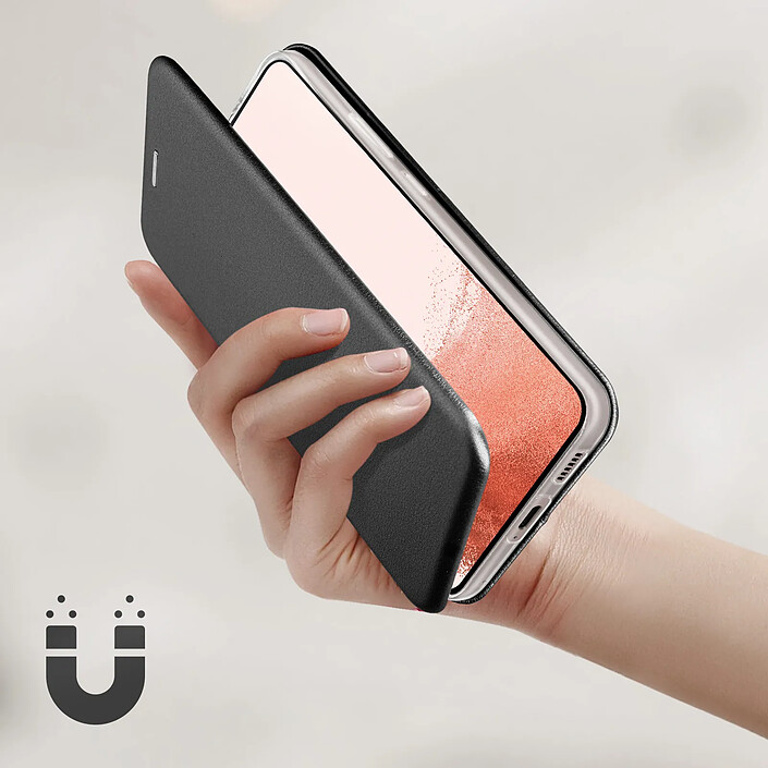 Acheter Avizar Housse Samsung Galaxy S22 Plus Clapet Porte-carte Support Finition Satinée Noir