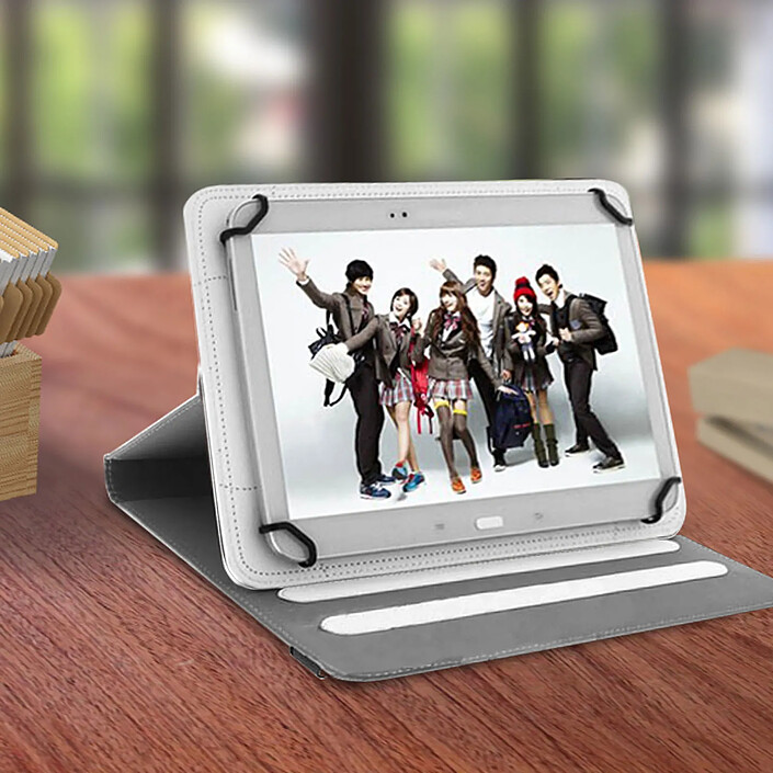 Avis Mocca Housse Universelle pour Tablette 10" Série First Class Support stand 360 Blanc