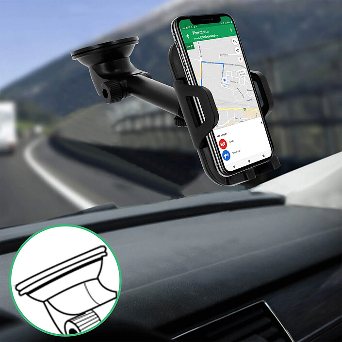 Avis Forcell Support Voiture Smartphone 47 à 95 mm Fixation ventouse Rotatif Noir