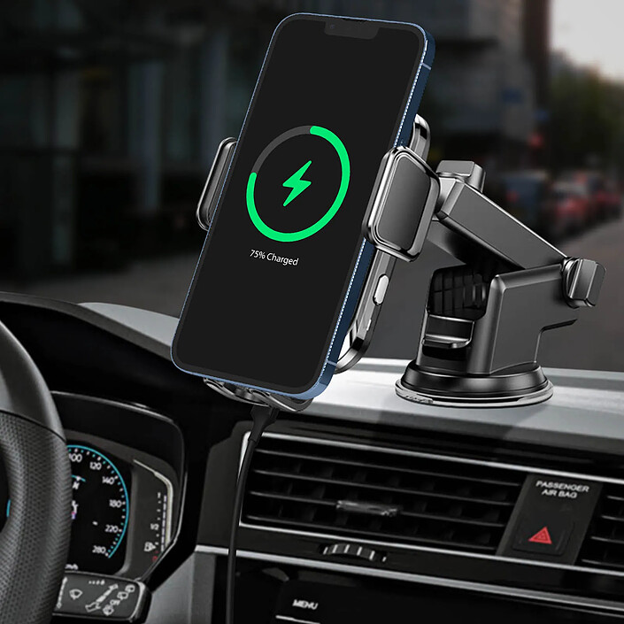 Avis Forcell Support Voiture 2 en 1 Charge Qi Ventouse et Grille d'aération Forcell Noir
