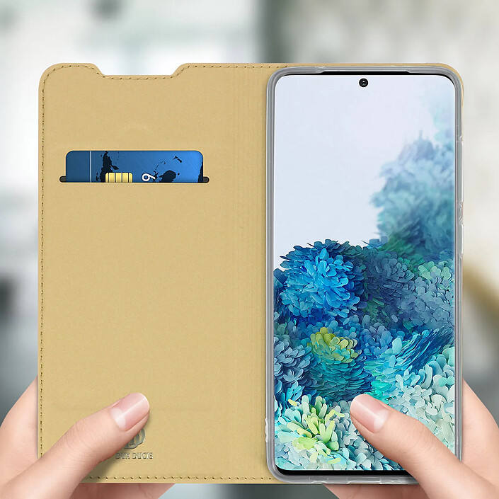 Acheter Dux Ducis Étui pour Samsung Galaxy S20 Plus Satiné Porte-carte Support Vidéo Dorée