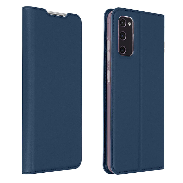 Dux Ducis Étui Samsung S20 FE Support + Porte-carte Effet Satiné Dux Ducis Bleu Nuit