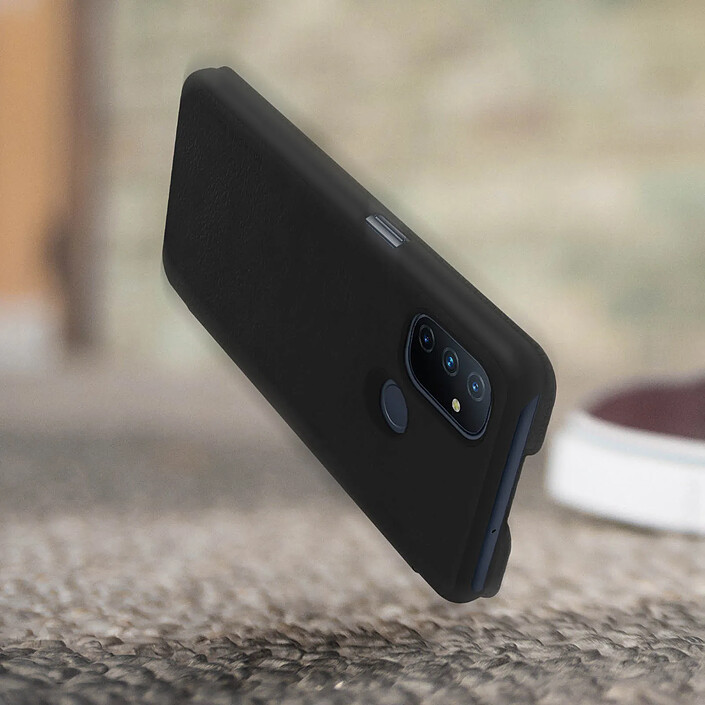 Nillkin Housse OnePlus Nord N100 Étui Folio Porte-carte Cuir Véritable Qin Nillkin noir pas cher